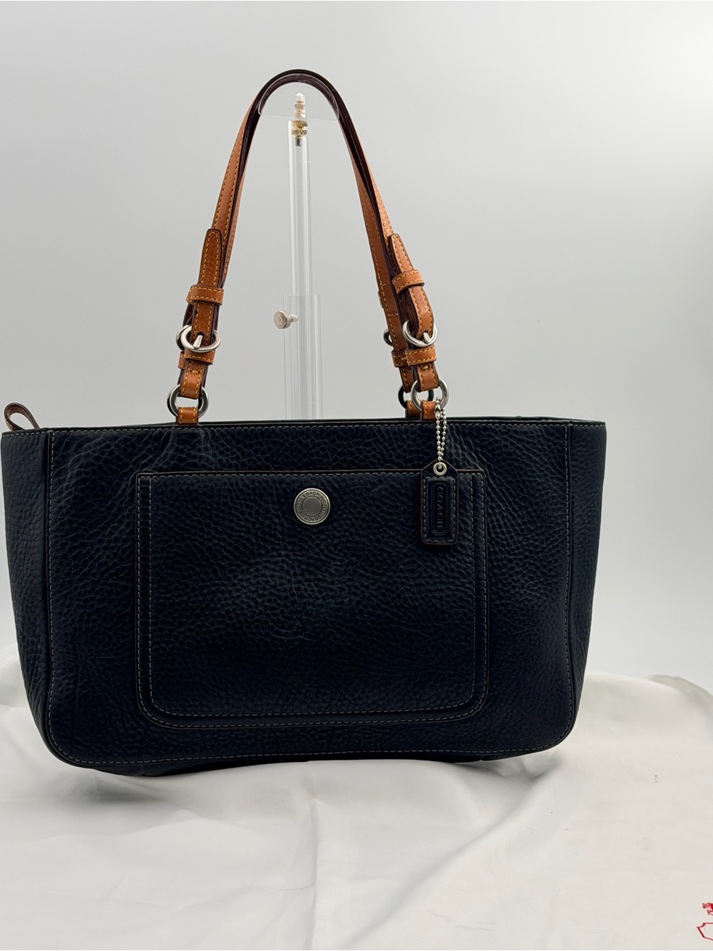 Vintage COACH Chelsea Black Pebbled Leather Tote Bag- 05’ Model